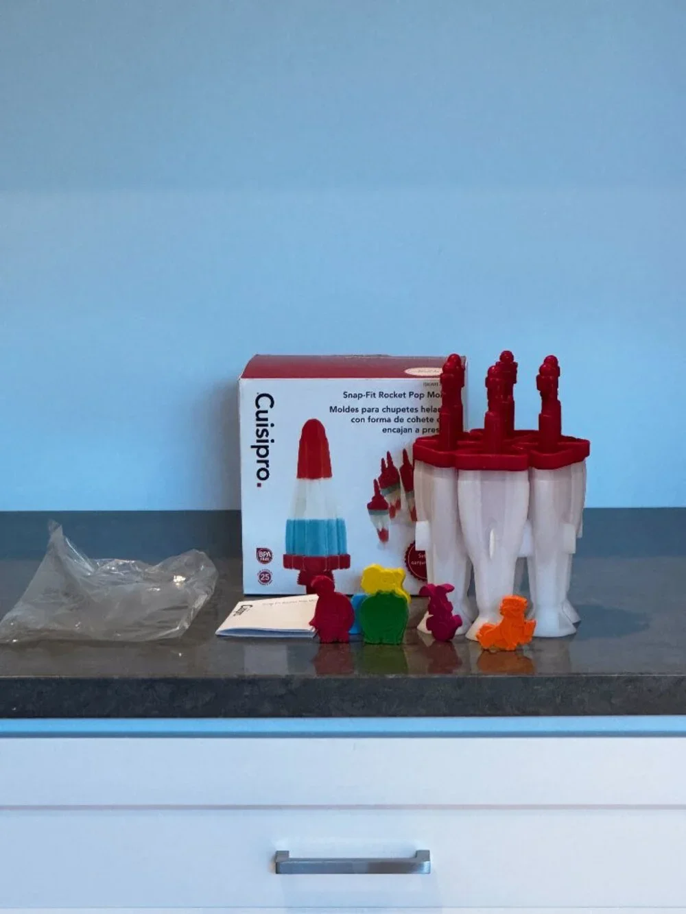 Cuisipro Snap Fit Rocket Pop Molds Set of 6 NIB Plus Animal Character Sticks